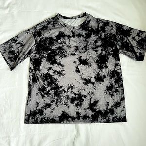 SHEIN TIE DYE Black and Grey Short Sleeve T-Shirt Size Large